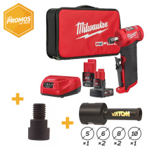 PACK PROMO MINI MEULEUSE SANS FIL MILWAUKEE M12 + 6 TREPANS Ø5-6-8-10